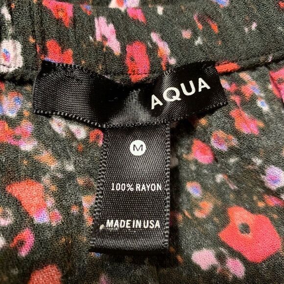 Aqua Floral Boho Long Sleeve Top Sz M - Picture 4 of 6